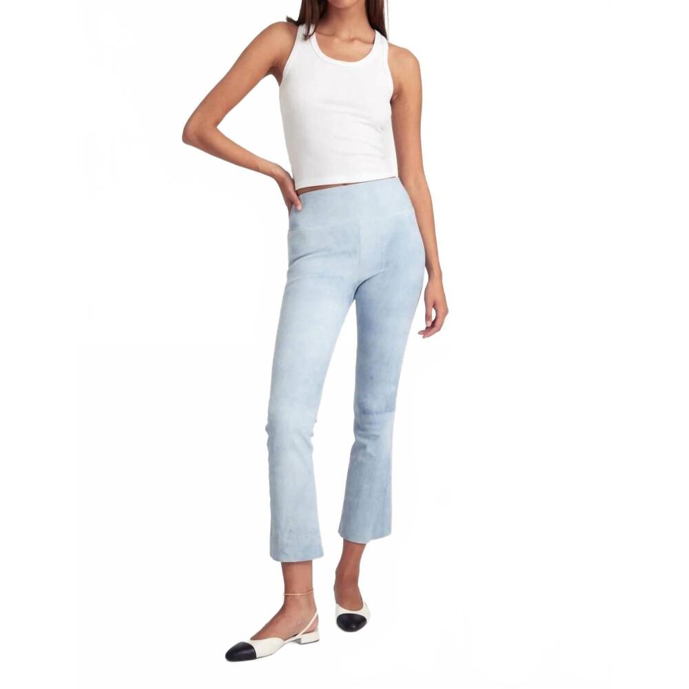 NEW SPRWMN suede ankle flare leggings in sky